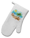 Fun Summer Beach Scene White Printed Fabric Oven Mitt by TooLoud-Oven Mitt-TooLoud-White-Davson Sales