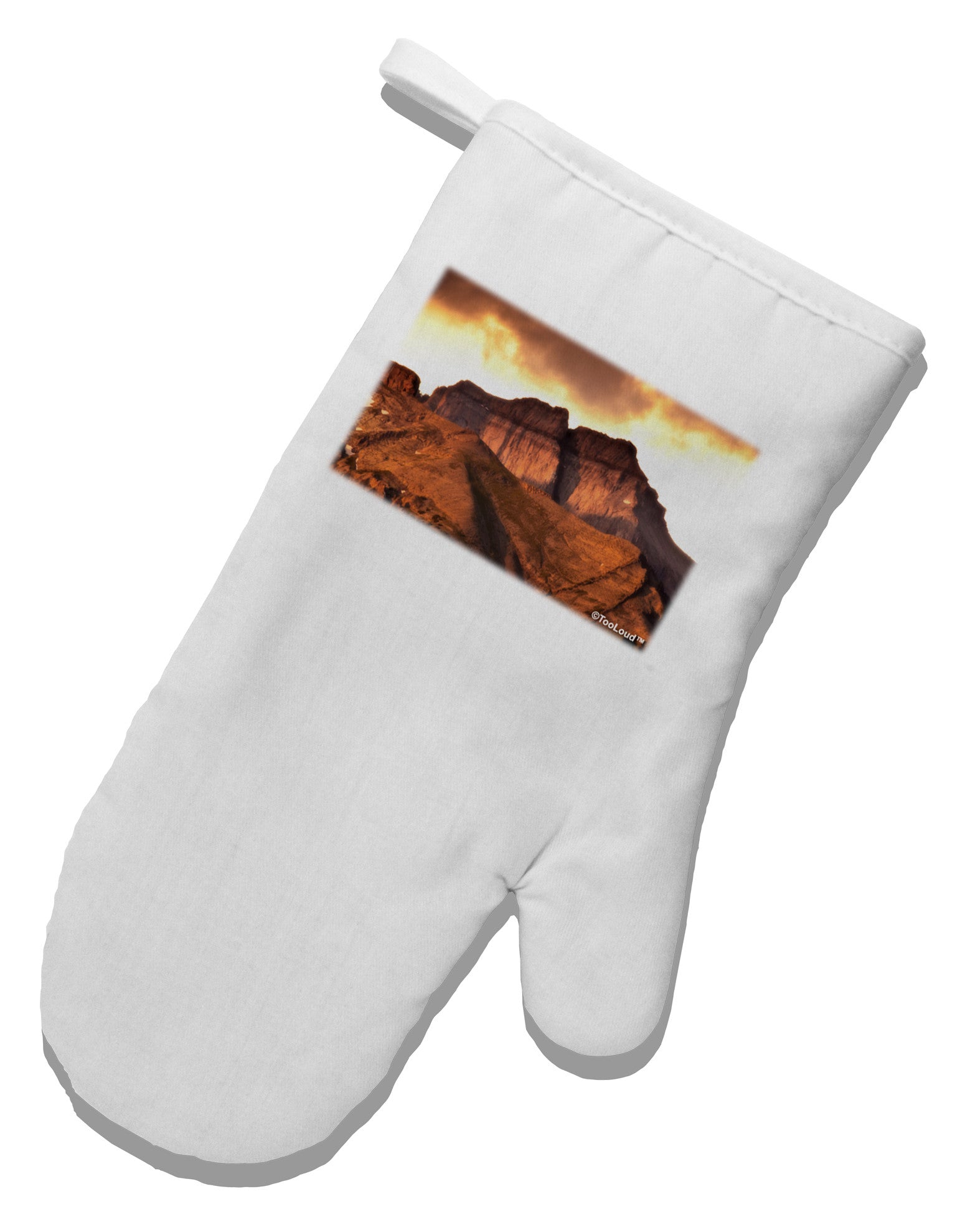 San Juan Mountain Range White Printed Fabric Oven Mitt-Oven Mitt-TooLoud-White-Davson Sales