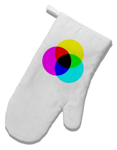 CMYK Color Model White Printed Fabric Oven Mitt by TooLoud-Oven Mitt-TooLoud-White-Davson Sales