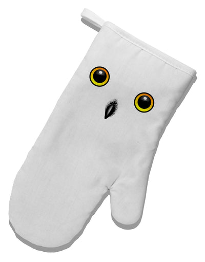 Cute Snowy Owl Face White Printed Fabric Oven Mitt-Oven Mitt-TooLoud-White-Davson Sales