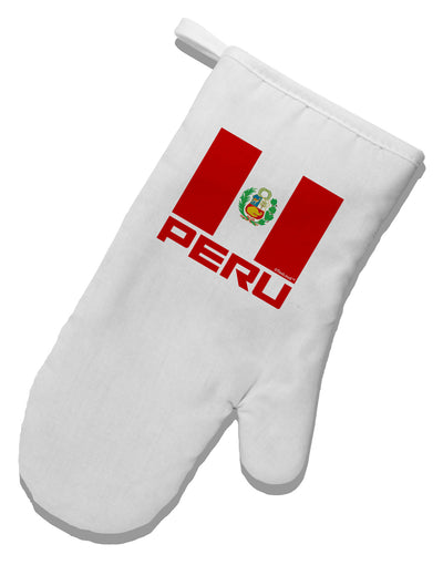 Peru Flag White Printed Fabric Oven Mitt-Oven Mitt-TooLoud-White-Davson Sales