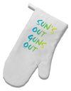 Suns Out Guns Out - Gradient Colors White Printed Fabric Oven Mitt-Oven Mitt-TooLoud-White-Davson Sales