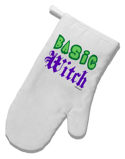 Basic Witch Color Green White Printed Fabric Oven Mitt-Oven Mitt-TooLoud-White-Davson Sales