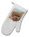 Montezuma Castle Artwork White Printed Fabric Oven Mitt-Oven Mitt-TooLoud-White-Davson Sales