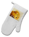 Lion Watercolor 3 Text White Printed Fabric Oven Mitt-Oven Mitt-TooLoud-White-Davson Sales