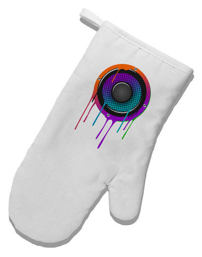 Paint Drips Speaker White Printed Fabric Oven Mitt-Oven Mitt-TooLoud-White-Davson Sales