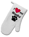 I Heart My Husky White Printed Fabric Oven Mitt by TooLoud-Oven Mitt-TooLoud-White-Davson Sales