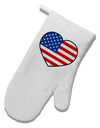 American Flag Heart Design White Printed Fabric Oven Mitt by TooLoud-Oven Mitt-TooLoud-White-Davson Sales