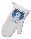 Personalized My First Christmas Snowbaby Blue White Printed Fabric Oven Mitt-Oven Mitt-TooLoud-White-Davson Sales