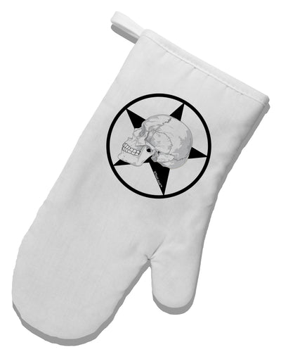 White Skull With Star White Printed Fabric Oven Mitt by TooLoud-Oven Mitt-TooLoud-White-Davson Sales