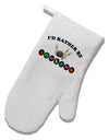 I'd Rather Be Bowling White Printed Fabric Oven Mitt-Oven Mitt-TooLoud-White-Davson Sales