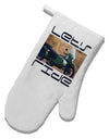 Lets Ride Sidecar Motorcycle White Printed Fabric Oven Mitt-Oven Mitt-TooLoud-White-Davson Sales