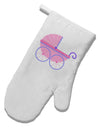 Baby Girl Carriage White Printed Fabric Oven Mitt-Oven Mitt-TooLoud-White-Davson Sales