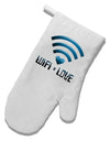 Wifi Equals Love White Printed Fabric Oven Mitt-Oven Mitt-TooLoud-White-Davson Sales