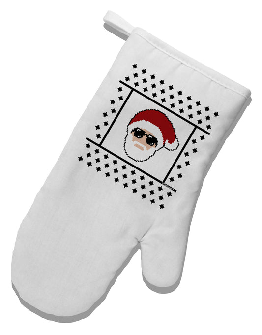 Cool Santa Christmas Sweater White Printed Fabric Oven Mitt-Oven Mitt-TooLoud-White-Davson Sales