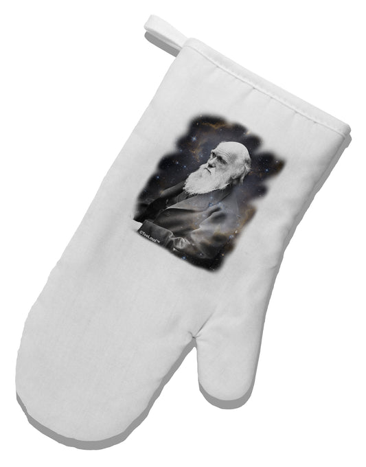 Charles Darwin In Space White Printed Fabric Oven Mitt by TooLoud-Oven Mitt-TooLoud-White-Davson Sales