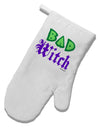 Bad Witch Color Green White Printed Fabric Oven Mitt-Oven Mitt-TooLoud-White-Davson Sales