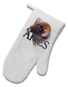 Majestic Aries Picture White Printed Fabric Oven Mitt-Oven Mitt-TooLoud-White-Davson Sales