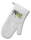 Christmas Angel Text White Printed Fabric Oven Mitt-Oven Mitt-TooLoud-White-Davson Sales