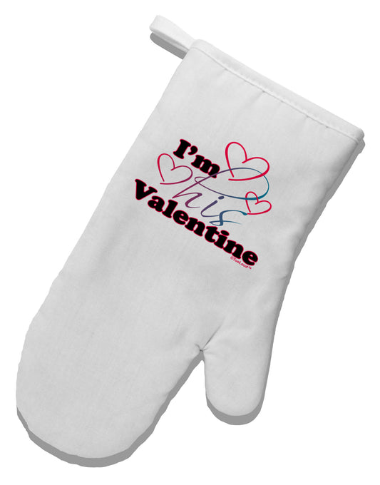 I'm HIS Valentine White Printed Fabric Oven Mitt-Oven Mitt-TooLoud-White-Davson Sales