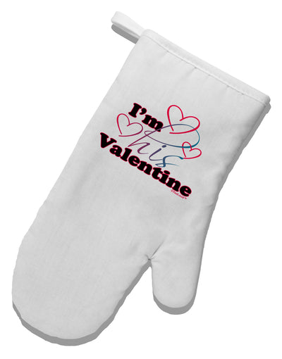 I'm HIS Valentine White Printed Fabric Oven Mitt-Oven Mitt-TooLoud-White-Davson Sales