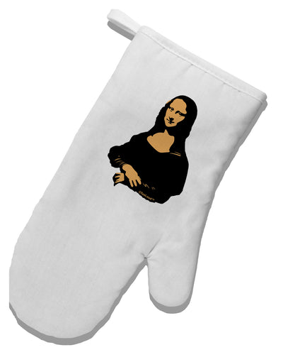 Mona Cutout White Printed Fabric Oven Mitt-Oven Mitt-TooLoud-White-Davson Sales