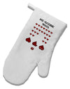 Pixel Heart Invaders Design White Printed Fabric Oven Mitt-Oven Mitt-TooLoud-White-Davson Sales