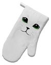 Green-Eyed Cute Cat Face White Printed Fabric Oven Mitt-Oven Mitt-TooLoud-White-Davson Sales