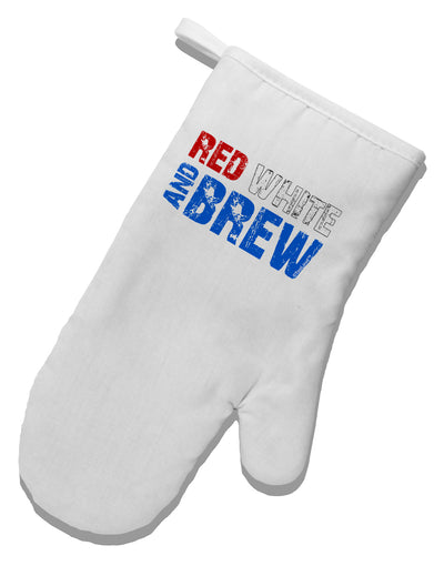 Red White and Brew Color White Printed Fabric Oven Mitt by TooLoud-Oven Mitt-TooLoud-White-Davson Sales