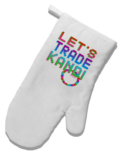 Let's Trade Kandi White Printed Fabric Oven Mitt-Oven Mitt-TooLoud-White-Davson Sales