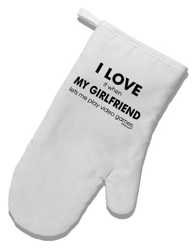 I Love My Girlfriend Videogames White Printed Fabric Oven Mitt-Oven Mitt-TooLoud-White-Davson Sales