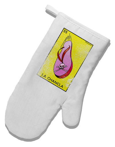 La Chancla Loteria Distressed White Printed Fabric Oven Mitt by TooLoud-TooLoud-White-Davson Sales