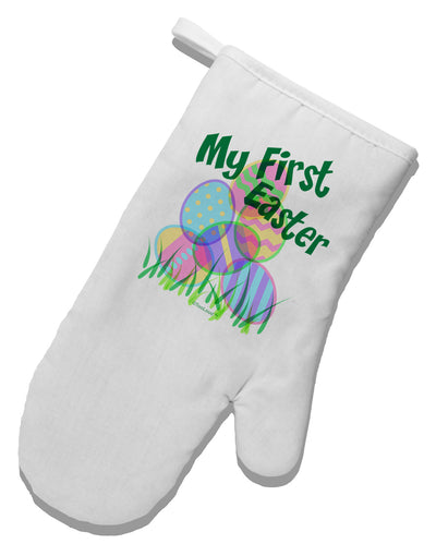 My First Easter Gel Look Print White Printed Fabric Oven Mitt-Oven Mitt-TooLoud-White-Davson Sales