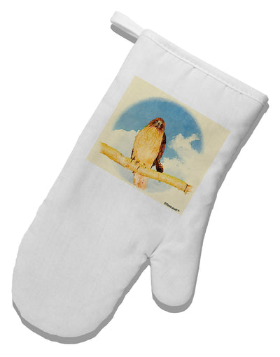 Red-tailed Hawk White Printed Fabric Oven Mitt-Oven Mitt-TooLoud-White-Davson Sales