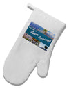 Welcome to Palm Springs Collage White Printed Fabric Oven Mitt-Oven Mitt-TooLoud-White-Davson Sales