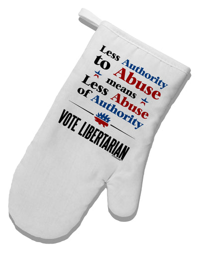 Libertarian Against Authority Abuse White Printed Fabric Oven Mitt-Oven Mitt-TooLoud-White-Davson Sales