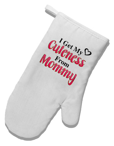 Cuteness From Mommy White Printed Fabric Oven Mitt-Oven Mitt-TooLoud-White-Davson Sales