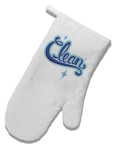 Clean Text White Printed Fabric Oven Mitt-Oven Mitt-TooLoud-White-Davson Sales