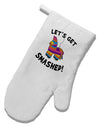 Let's Get Smashed Pinata White Printed Fabric Oven Mitt-Oven Mitt-TooLoud-White-Davson Sales