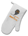 BOOtiful Ghost Orange White Printed Fabric Oven Mitt-Oven Mitt-TooLoud-White-Davson Sales