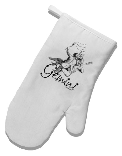 Gemini Illustration White Printed Fabric Oven Mitt-Oven Mitt-TooLoud-White-Davson Sales