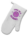 Cute As A Button Smiley Face White Printed Fabric Oven Mitt-Oven Mitt-TooLoud-White-Davson Sales