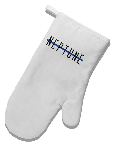 Planet Neptune Text Only White Printed Fabric Oven Mitt by TooLoud-Oven Mitt-TooLoud-White-Davson Sales