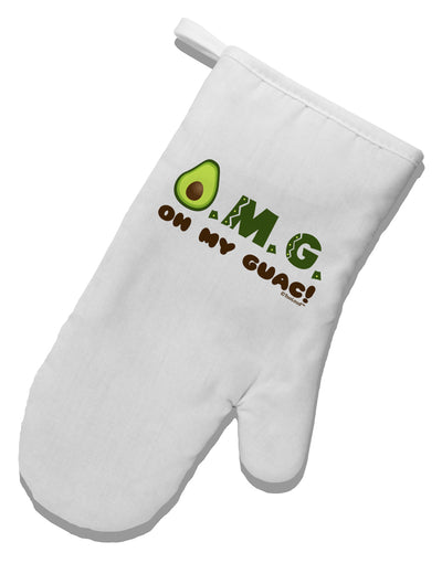 OMG - Oh My Guac - Guacamole Design White Printed Fabric Oven Mitt by TooLoud-Oven Mitt-TooLoud-White-Davson Sales