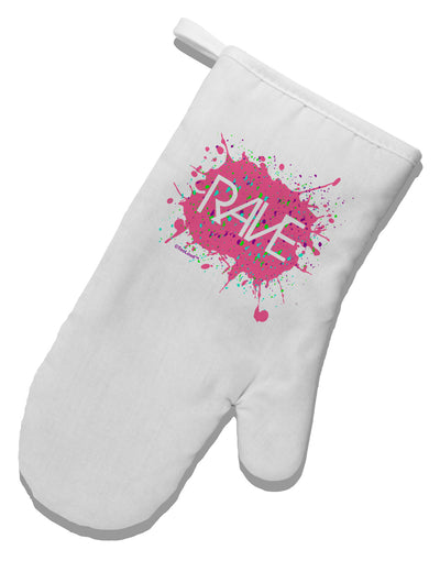 Rave Splatter Pink White Printed Fabric Oven Mitt-Oven Mitt-TooLoud-White-Davson Sales