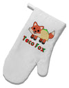 Cute Taco Fox Text White Printed Fabric Oven Mitt-Oven Mitt-TooLoud-White-Davson Sales