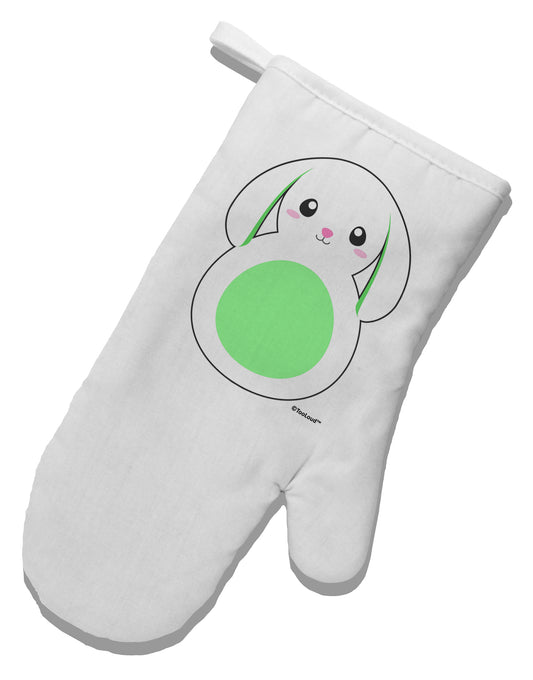 Cute Bunny with Floppy Ears - Green White Printed Fabric Oven Mitt by TooLoud-Oven Mitt-TooLoud-White-Davson Sales