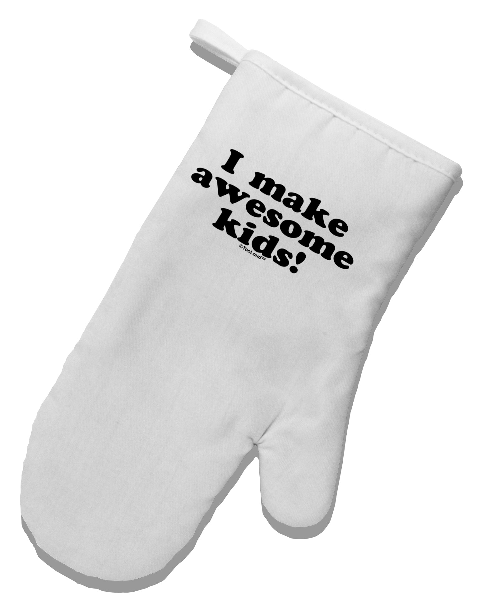 I Make Awesome Kids White Printed Fabric Oven Mitt by TooLoud-Oven Mitt-TooLoud-White-Davson Sales