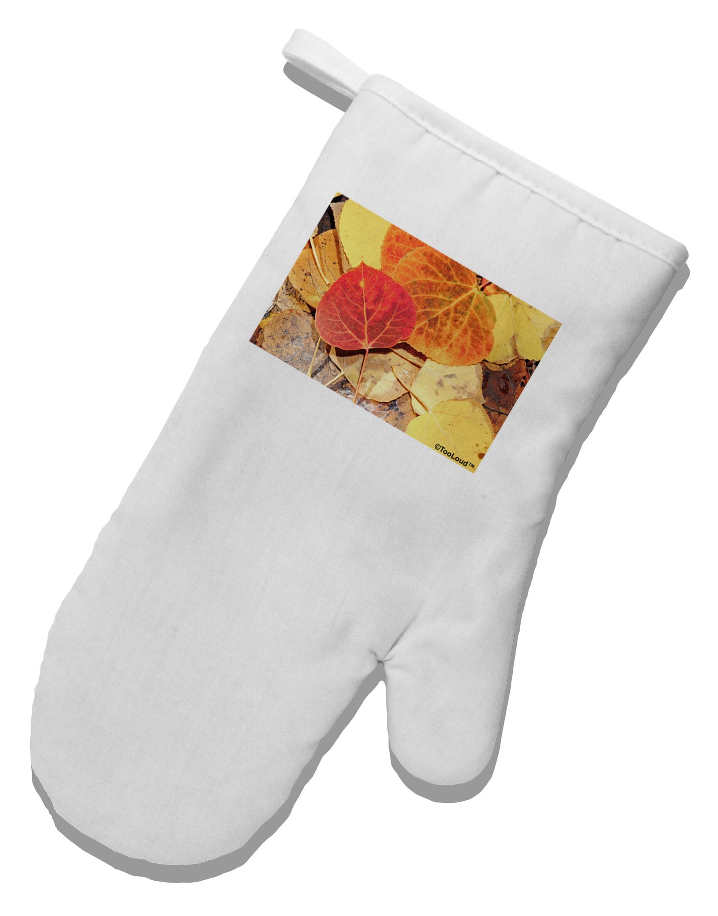 Colorado - Autumn White Printed Fabric Oven Mitt-Oven Mitt-TooLoud-White-Davson Sales