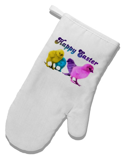 Happy Easter Peepers White Printed Fabric Oven Mitt-Oven Mitt-TooLoud-Davson Sales